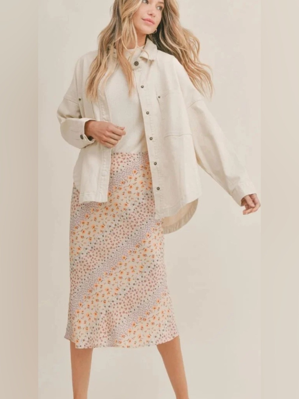 Sadie & Sage Multicolor Floral Midi Skirt